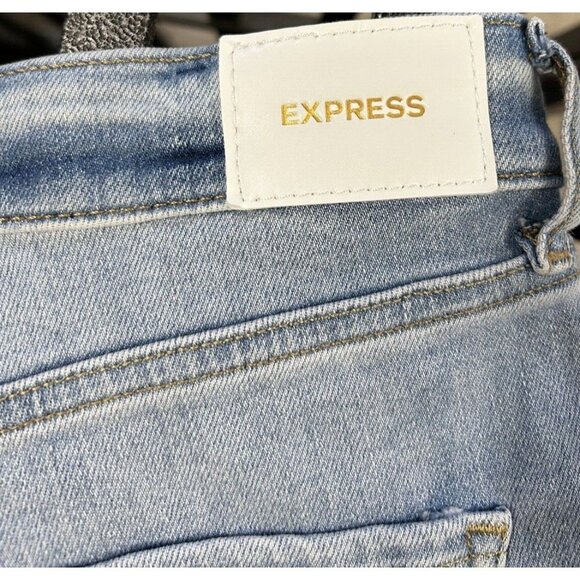$80 NWT Express mid rise light wash 70’s flare jeans size 6R - Picture 6 of 11